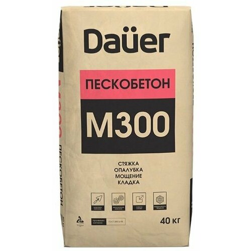 фото Дауэр пескобетон м-300 (40кг) dauer