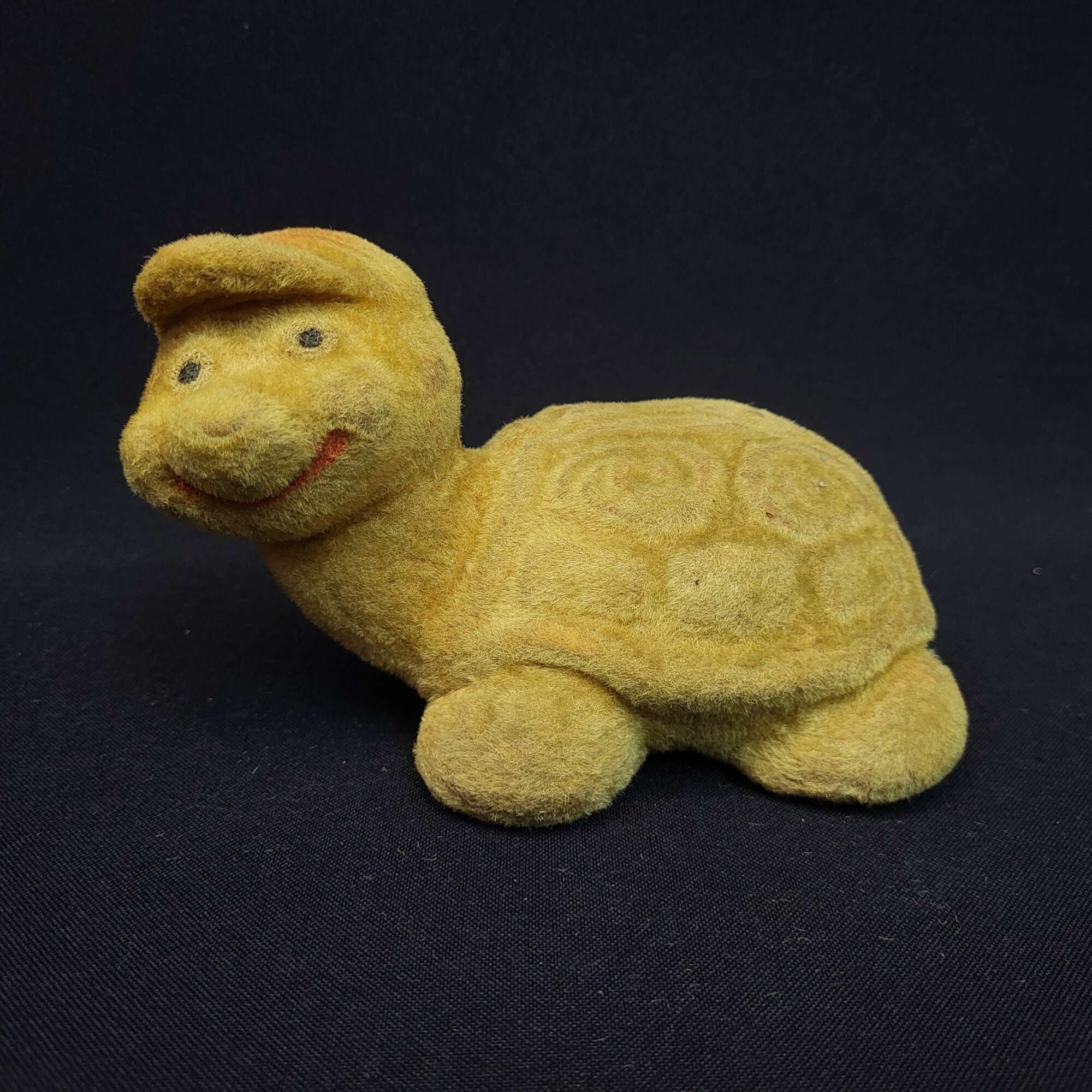 Винтажная игрушка СССР. Черепаха бархатистая декоративная фигурка для коллекции и интерьера