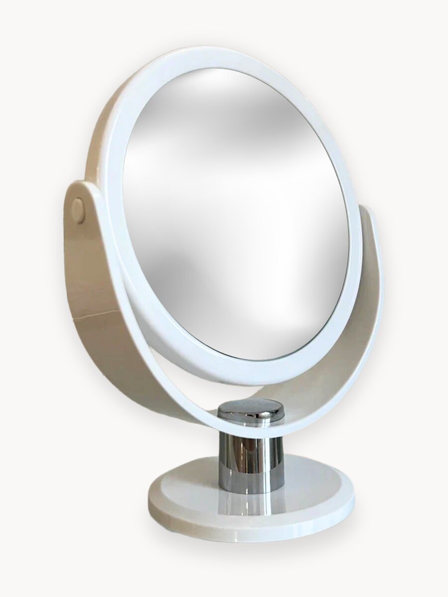 Настольное косметическое двустороннее зеркало с увеличением х5