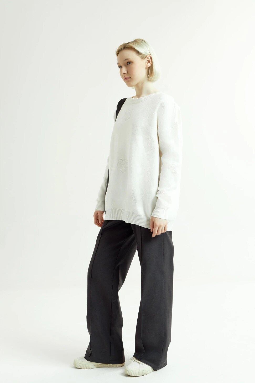 Свитер Selfie, размер S, , белый — фото 1