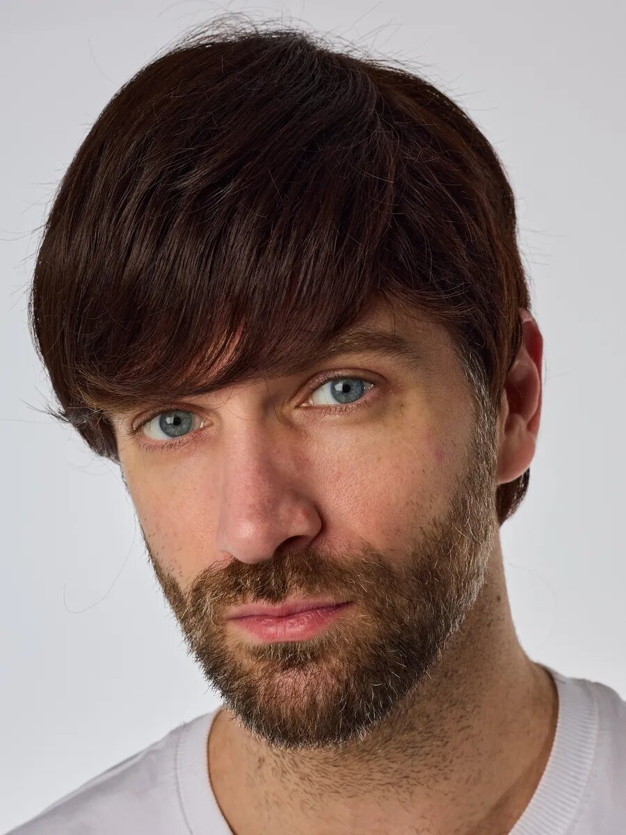 Парик мужской модельная стрижка с челкой