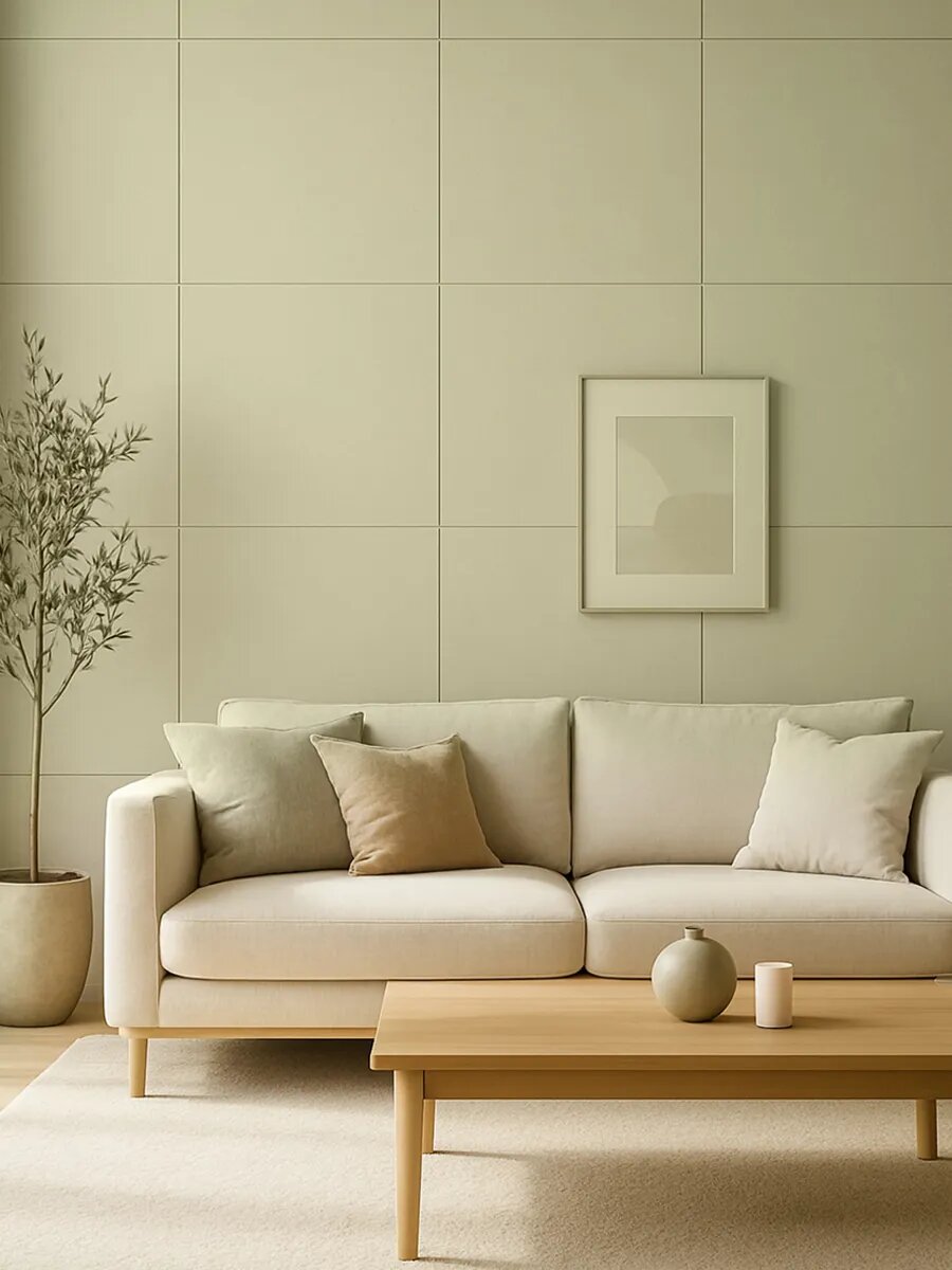 Стеновые панели самоклеящиеся Conflate бежевые однотонные, матовые 30*30см, 20 штук — фото 1