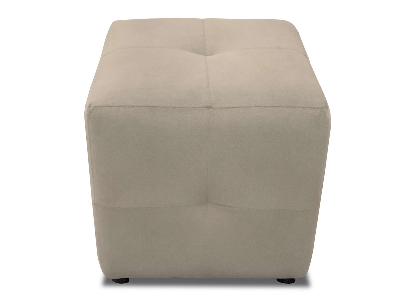 Пуф-Куб Marvel Cream, для прихожей, бежевый, экокожа. — фото 1