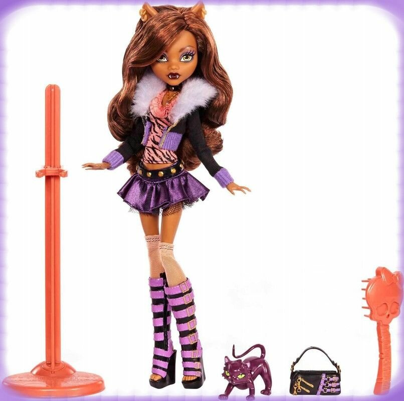 Кукла Mattel Monster High - Клодин Вульф + питомец-кошка Crescent - Кукла с аксессуарами Монстр Хай HGC30