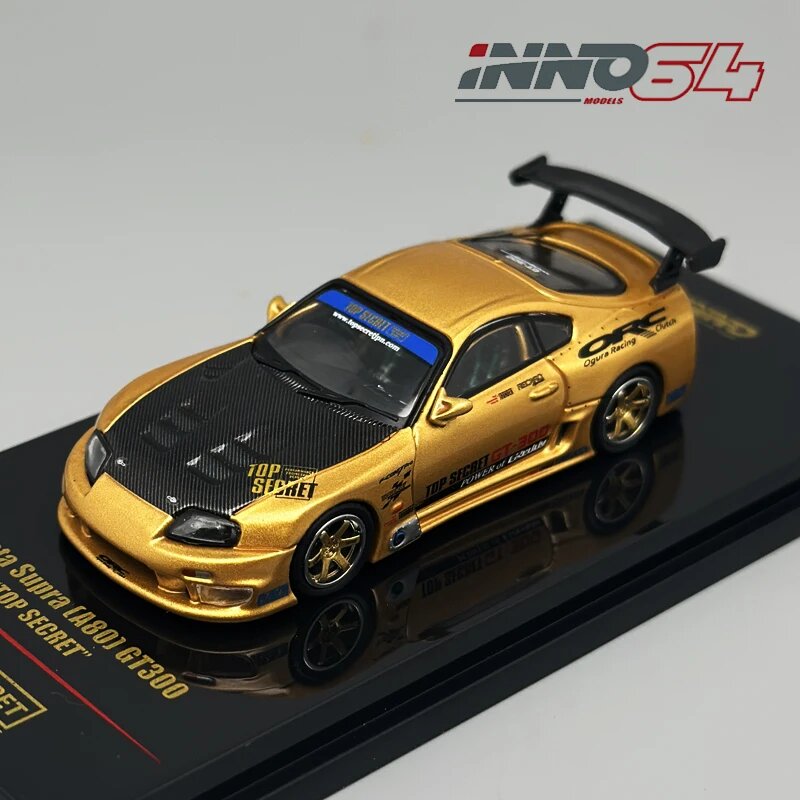 Модель автомобиля INNO 1:64 SUPRA (A80) TOP SECRET GT300 Gold