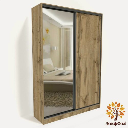 Изображение товара Шкаф-купе ЭльфОла "Гранд" 180*60*240 см, дуб вотан, профиль черный