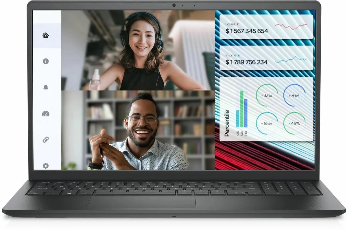 Ноутбук DELL Vostro 3520 15.6", WVA, Intel Core i7 1255U 1.7ГГц, 10-ядерный, 16ГБ DDR4, 512ГБ SSD, Intel Iris Xe graphics, Ubuntu, черный 3520-7650