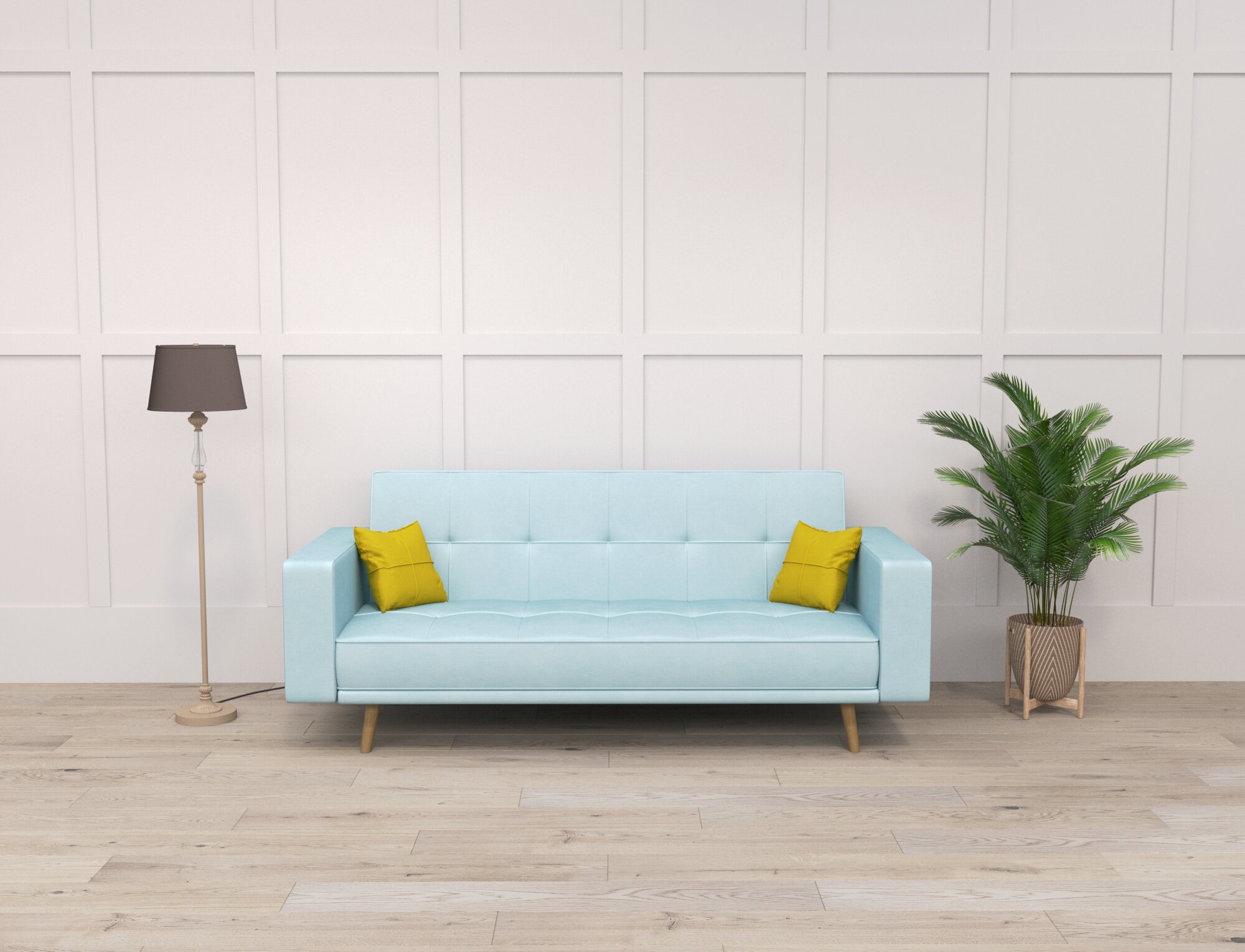 Прямые диваны "Канди", 216x90x83 см "нэндо", механизм Книжка, Beverly Light Blue