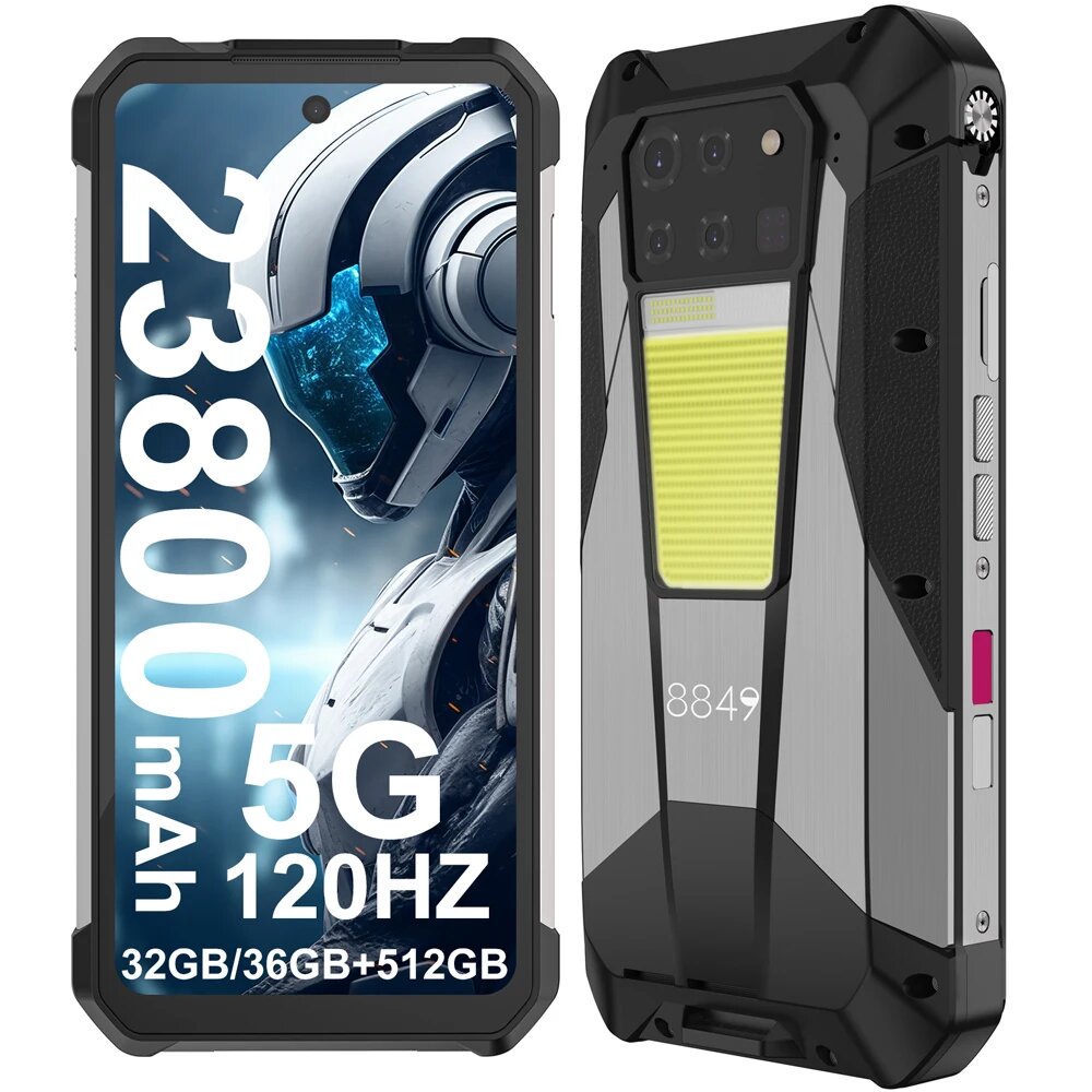 Смартфон Unihertz 8849 Tank3 Pro 6/79" 16+16/512Gb 5G (23800mAh) Black EU
