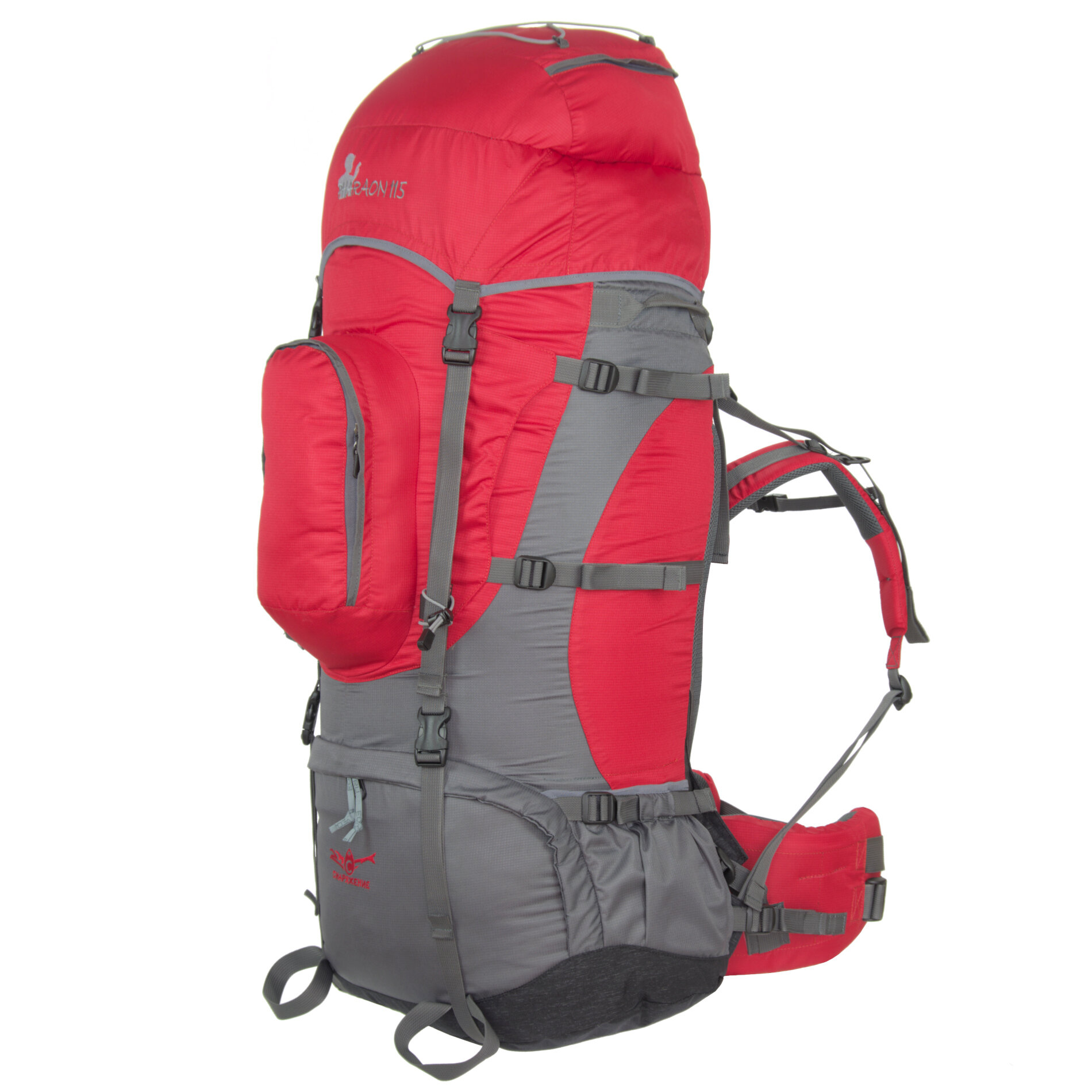 Рюкзак туристический фараон 115+5 литров Красный Снаряжение