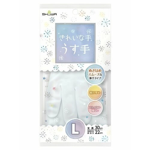 Showa Перчатки виниловые с внутренним покрытием размер М белые Перчатки хозяйственные для уборки Малайзия 637₽