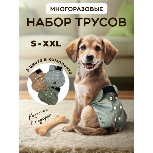 Многоразовый подгузник для собак во время течки. Трусы для собак многоразовые