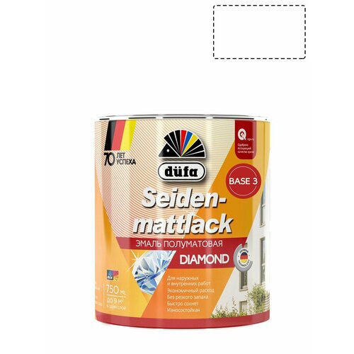 фото Эмаль универсальная dufa seidenmattlack полуматовая база 3 0,75 л.
