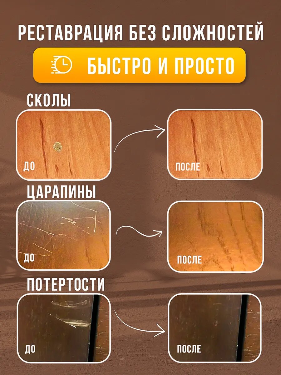 Маркер для реставрации мебели Professional Materials, водостойкий, без запаха, 3 шт. — фото 1