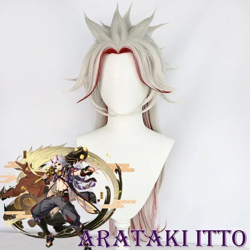 Genshin Impact Arataki Itto Косплей Костюм Униформа Парик Аниме Хэллоуин Высококачественные костюмы для мужчин Игра XXL Genshin Impact Женский