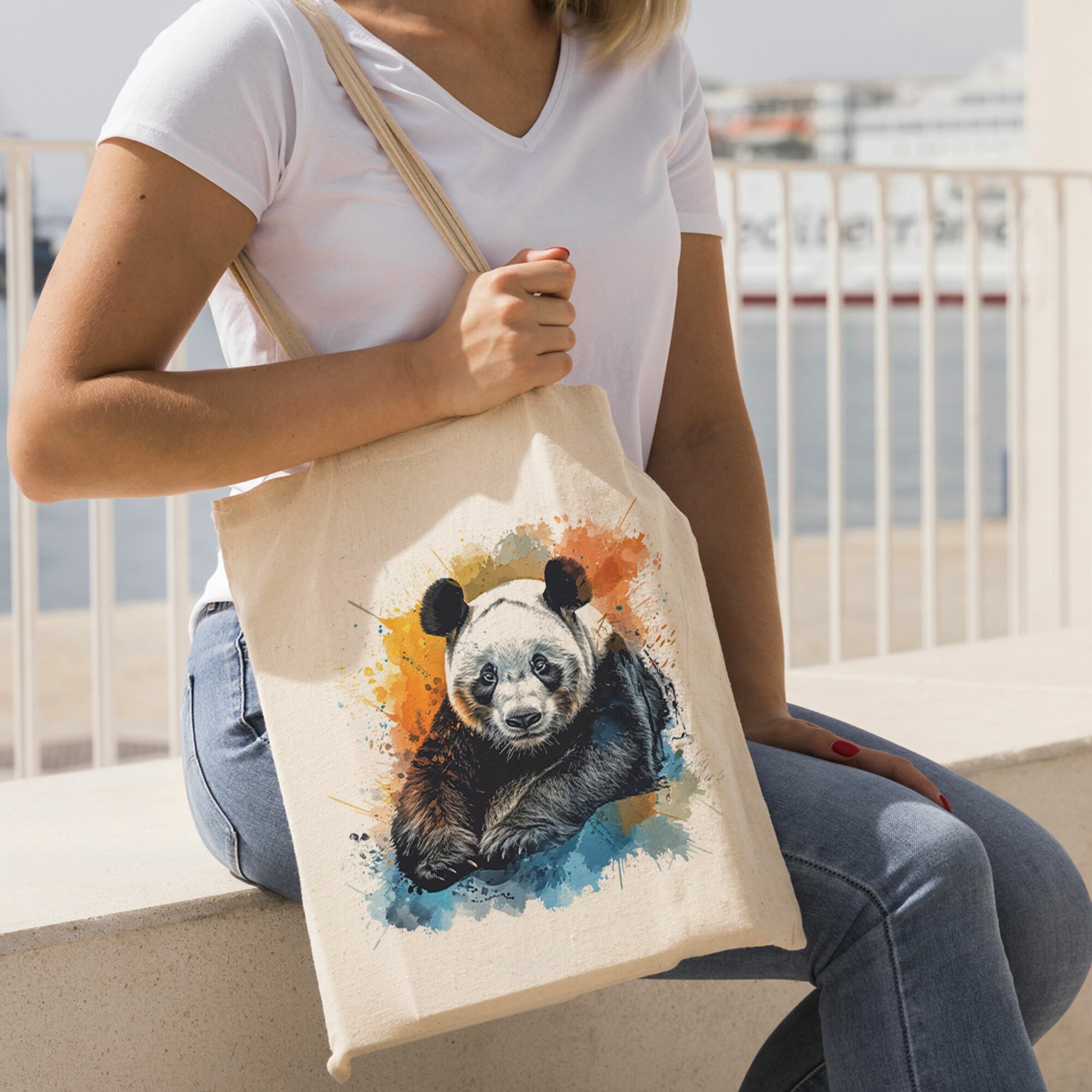 Сумка шоппер Gerasim, синий, черный, оранжевый — фото 1