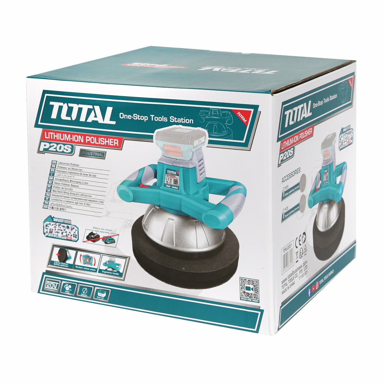 Полировальная машина "TOTAL" TOPLI2001, диаметр диска 254мм, 20в, 2.9кг — фото 1