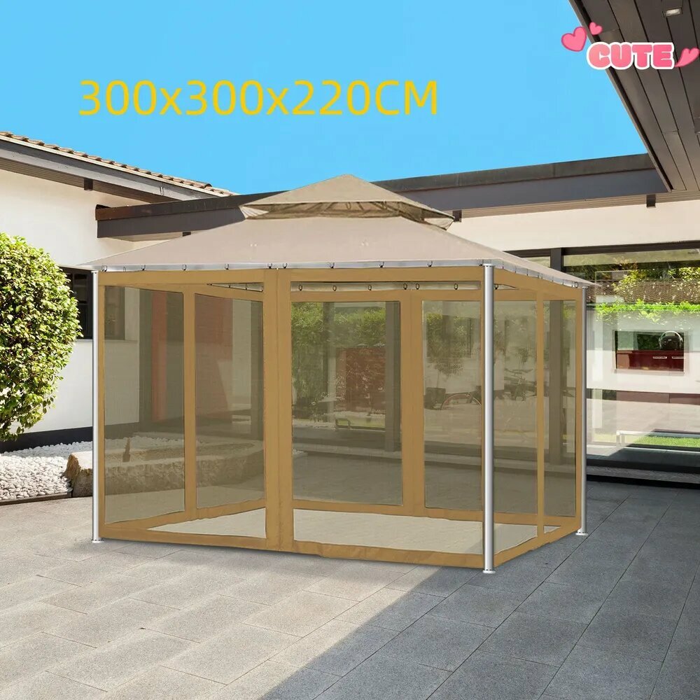 Тент садовый туристический с москитной сеткой тент/ беседка садовая для дачи/улицы300х300х300см