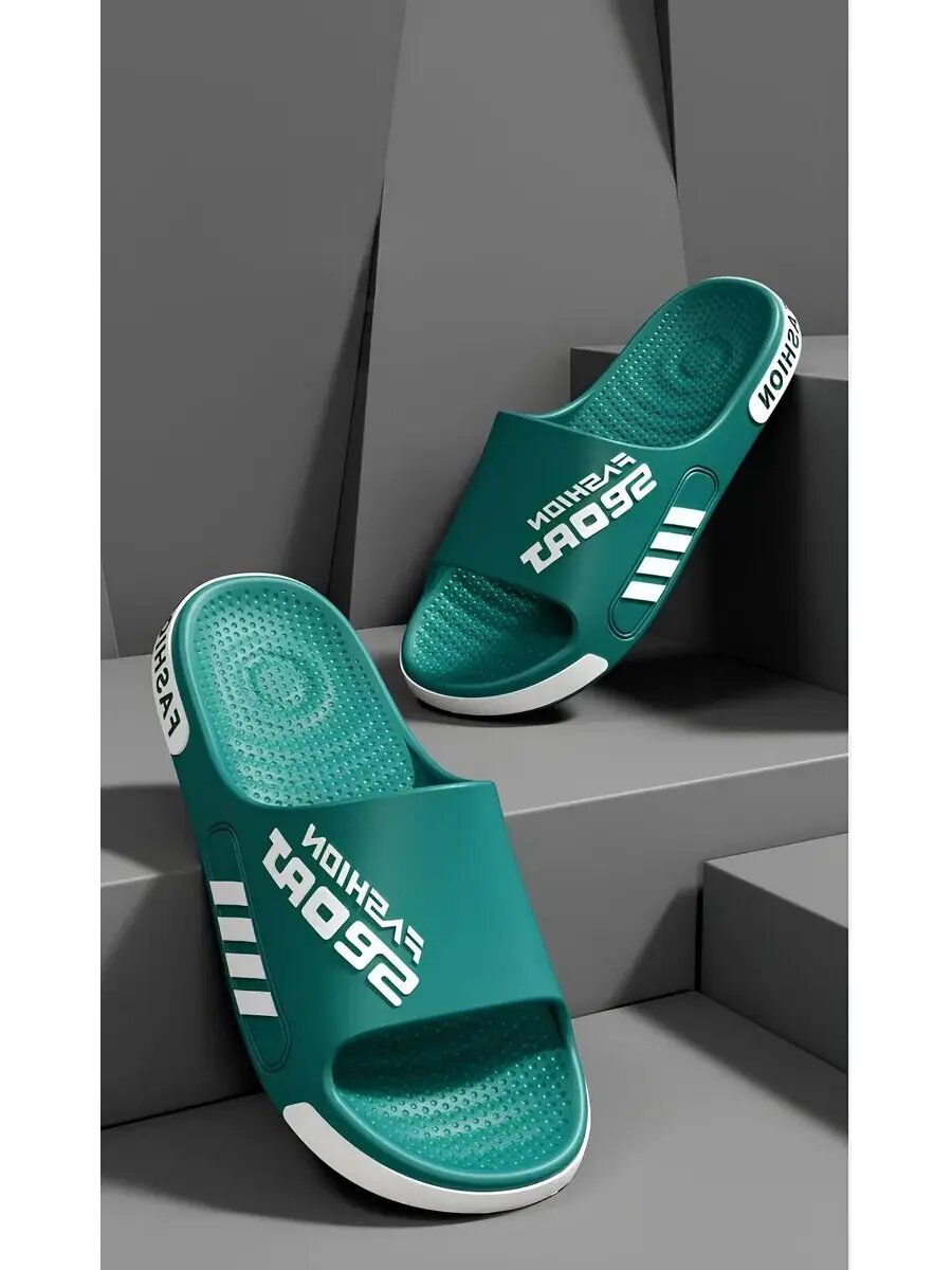 Шлёпанцы  ЭВА лето 2025, размер 40-41, зеленый — фото 1