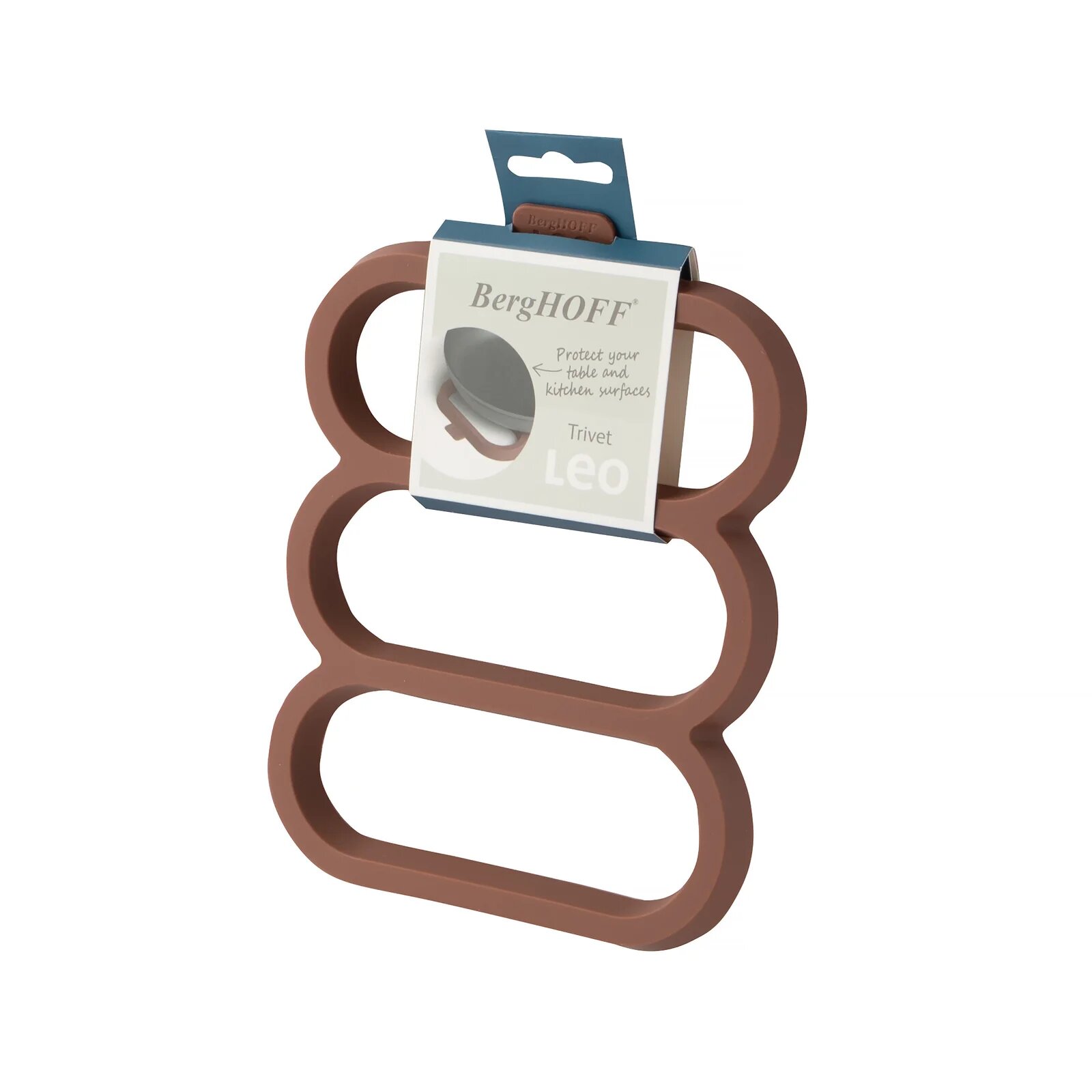 Подставка BergHOFF Leo 3950153, для горячего, силиконовая, красная, 19x14x1 см — фото 1