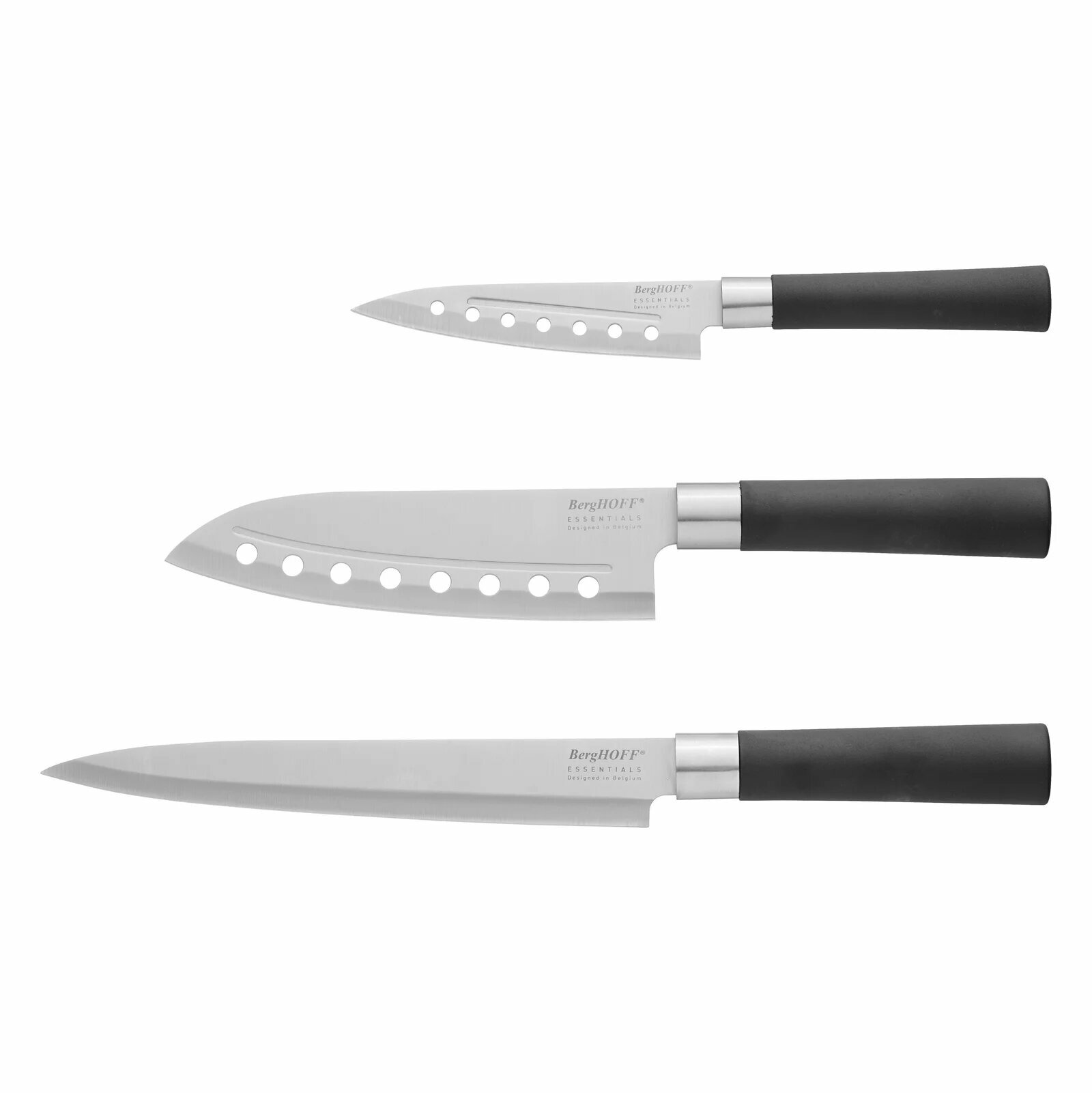 Набор ножей BergHOFF "Essentials", нержавеющая сталь, 3 предмета, черные ручки