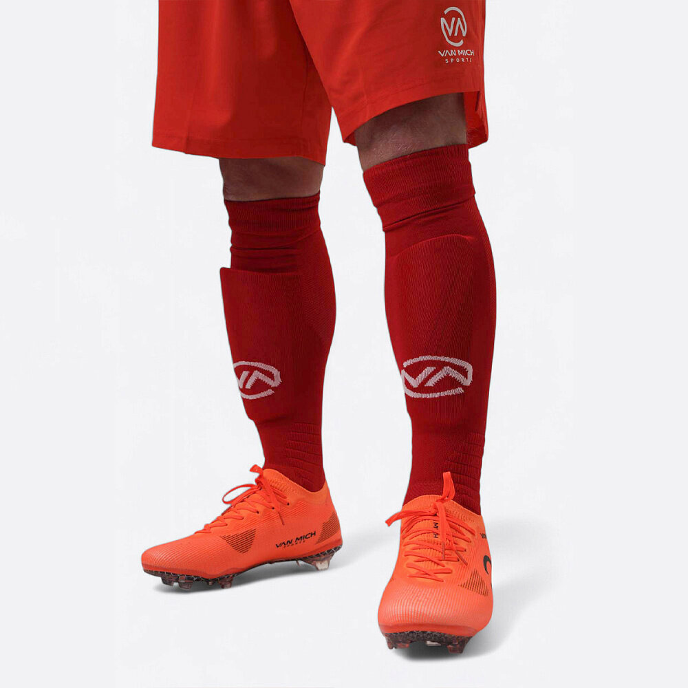Гетры футбольные VAN MICH Football, размер 38-42, красный — фото 1