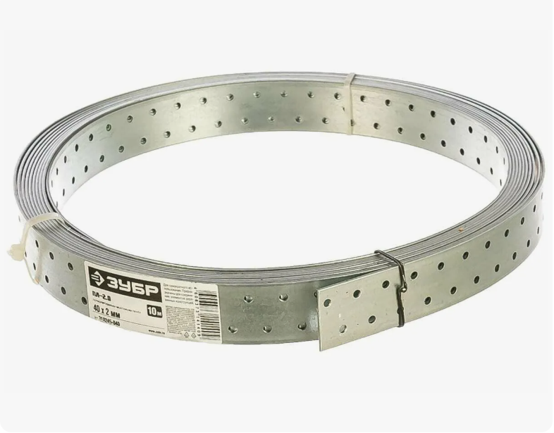 Перфорированная монтажная лента 40х2,0 мм, 10м (оцинкованная) (1шт)