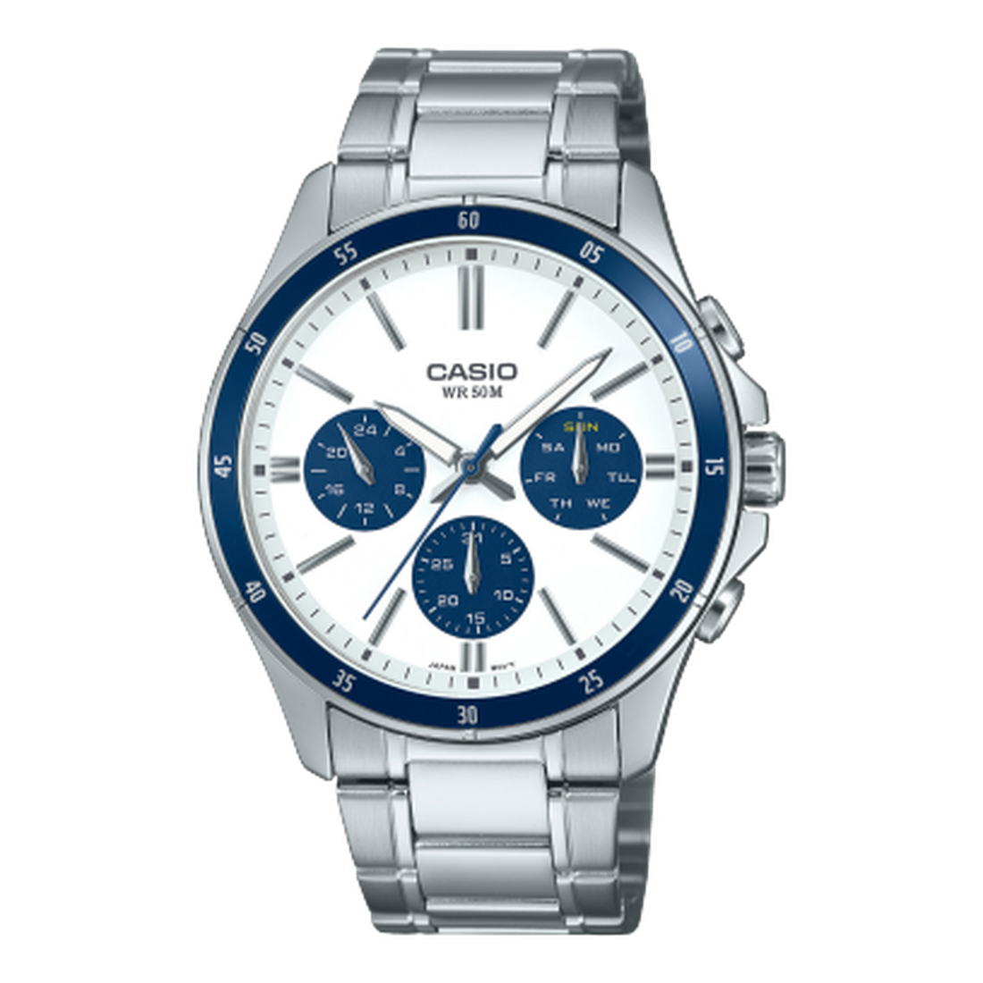 Наручные часы CASIO, серебряный, белый, синий