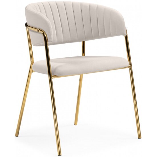 Стул на металлокаркасе Woodville Kamelia бежевый / золотой