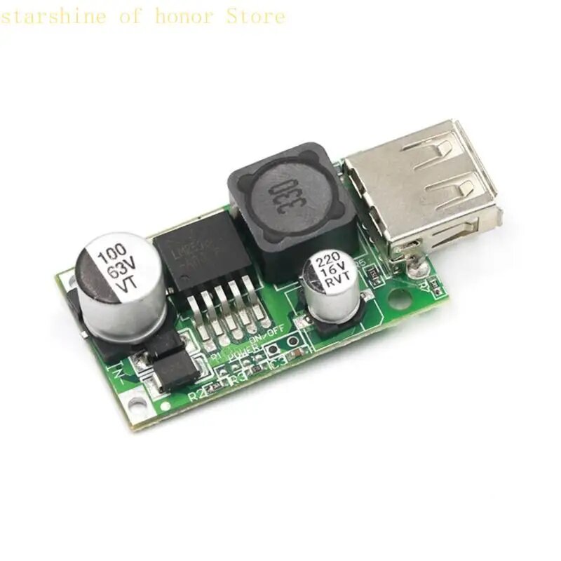 Модуль понижающего преобразователя LM2596HV 12В-48В в 5В USB