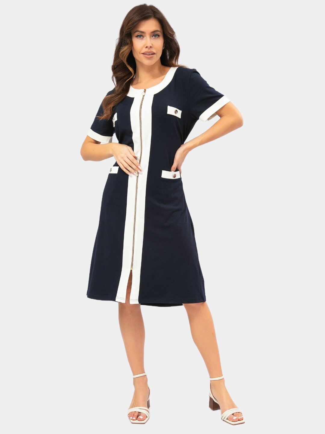 Халат  халат, размер 48, темно-синий, синий, темно-синий — фото 1