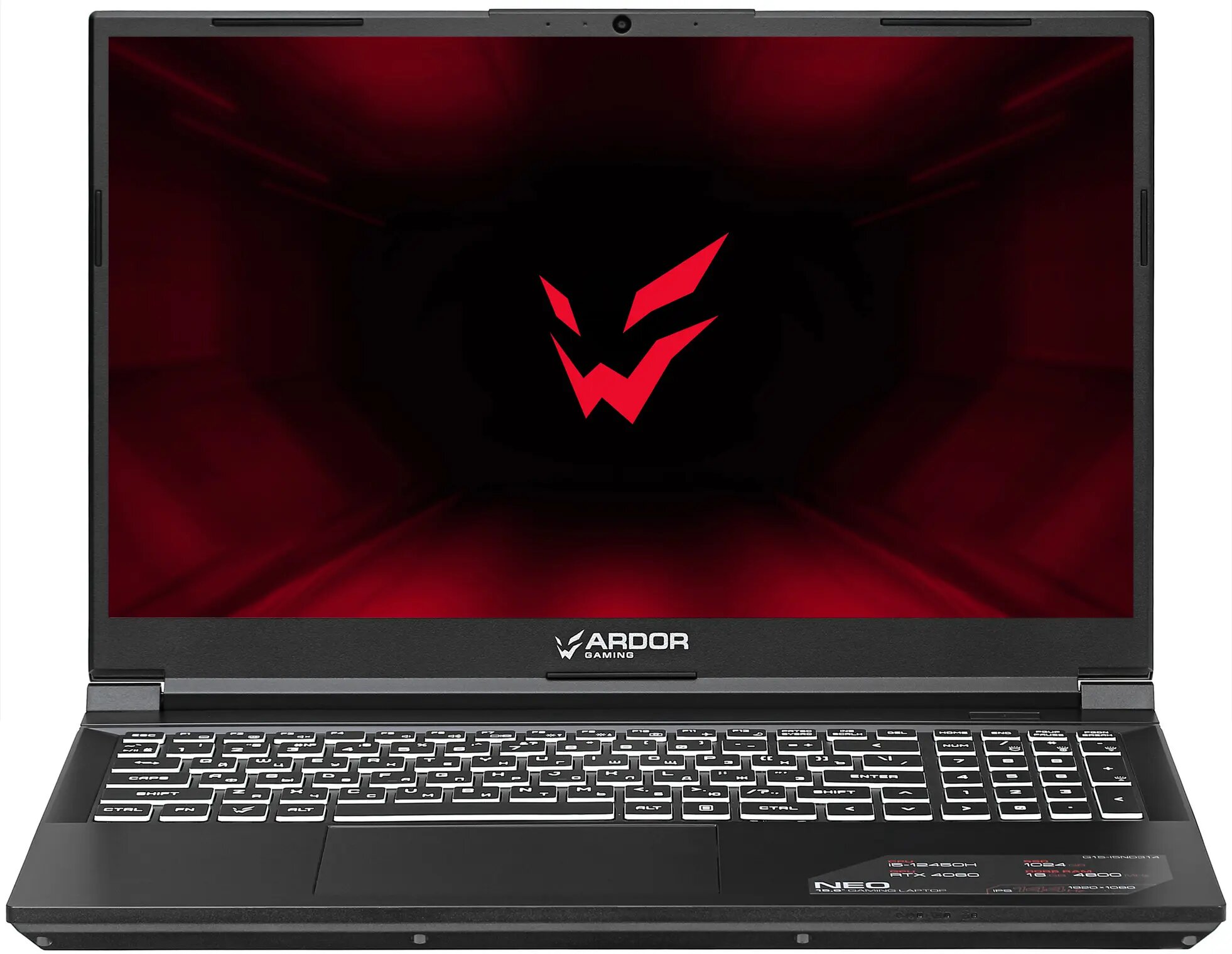 15.6" Ноутбук ARDOR GAMING NEO G15-I5ND314 1920x1080, IPS, i5-12450H, RAM 16 ГБ, SSD 1000 ГБ, RTX 4060 без ОС черный