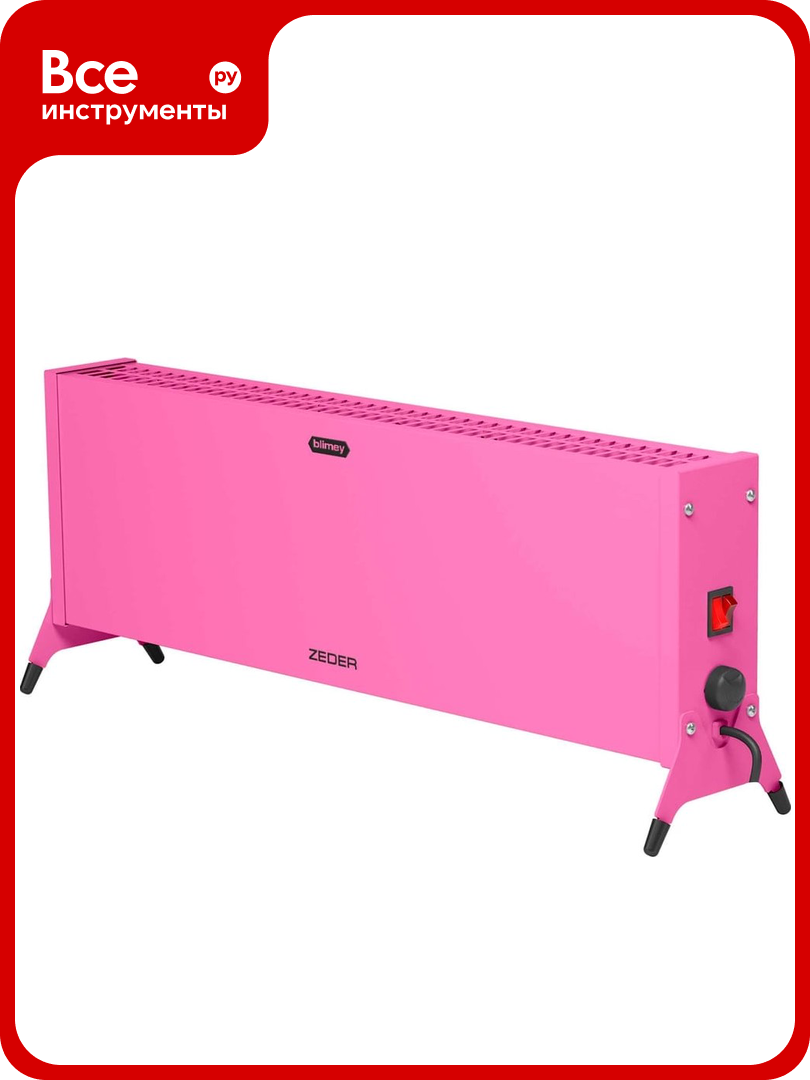Электрический конвектор Zeder серия Blimey механическое управление 15MX-12 PINK