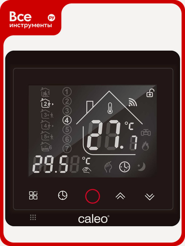 Изображение товара Терморегулятор CALEO с936 wi-fi black lux встраиваемый, цифровой, программируемый, 3,5 квт 0К-00000740