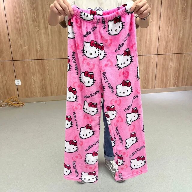 Hello Kitty шерстяные пижамные штаны черные женские