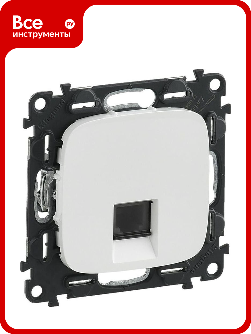 Телефонная розетка Legrand Valena ALLURE RJ11 одиночная. С лицевой панелью. Белая 753738