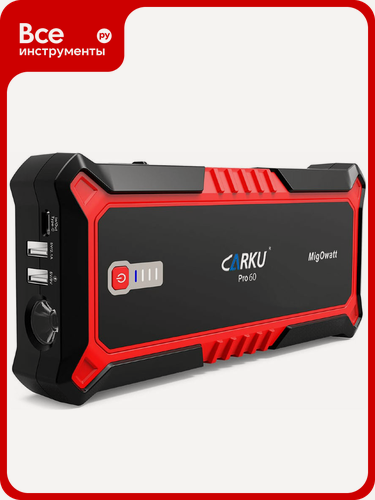 Изображение товара Пуско-зарядное устройство Power Bank встроенный литий‑полимерный аккумулятор с фонариком для мотоцикла и автомобиля