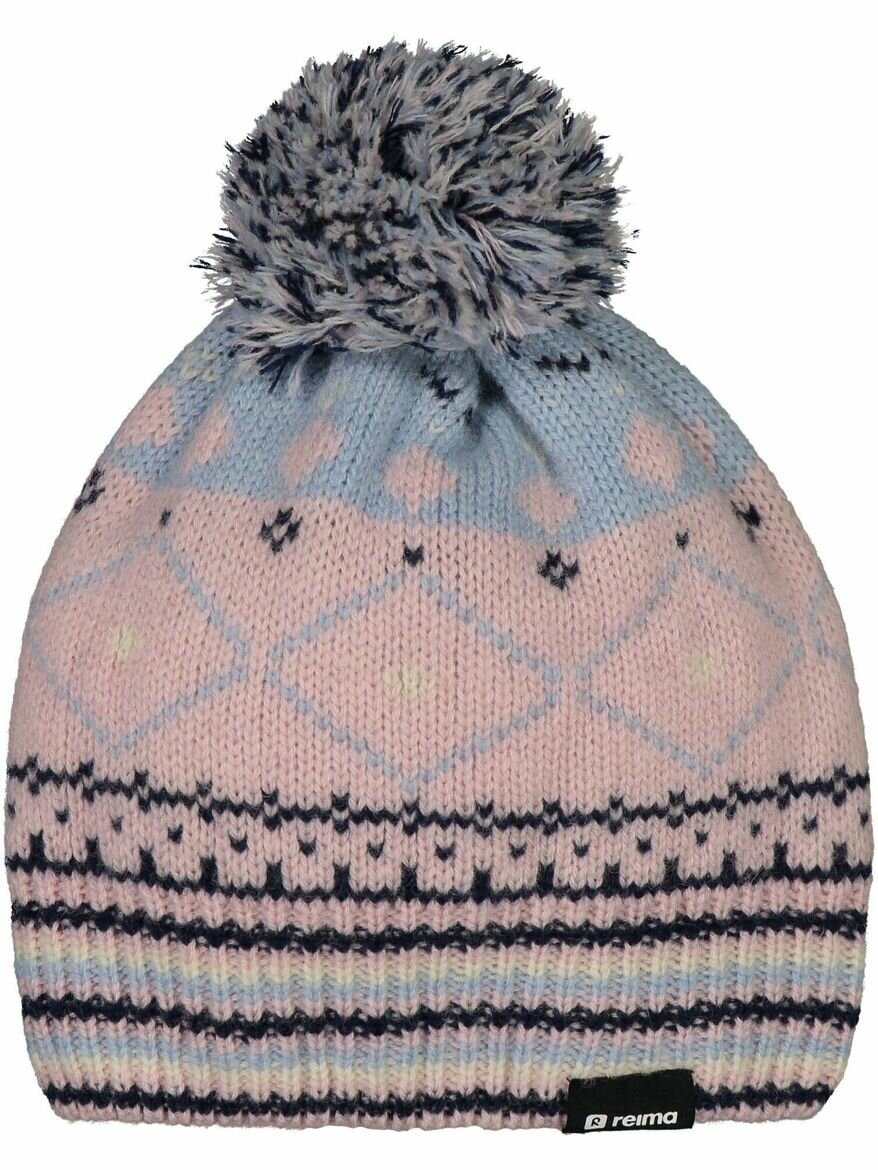 Шапка Reima Pohjoinen для девочек, размер 56, голубой/розовый