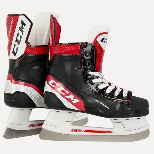 Изображение товара Коньки хоккейные детские CCM SK JETSPEED YT REGULAR, 23 размер, 6 US, профессиональный, черный/красный