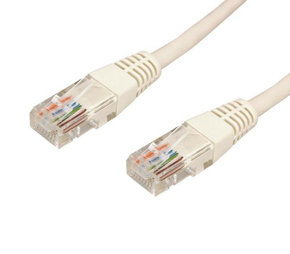 Кабель Rexant RJ-45-RJ-45, 5м, литой, U/UTP, медь, поливинилхлорид, серый