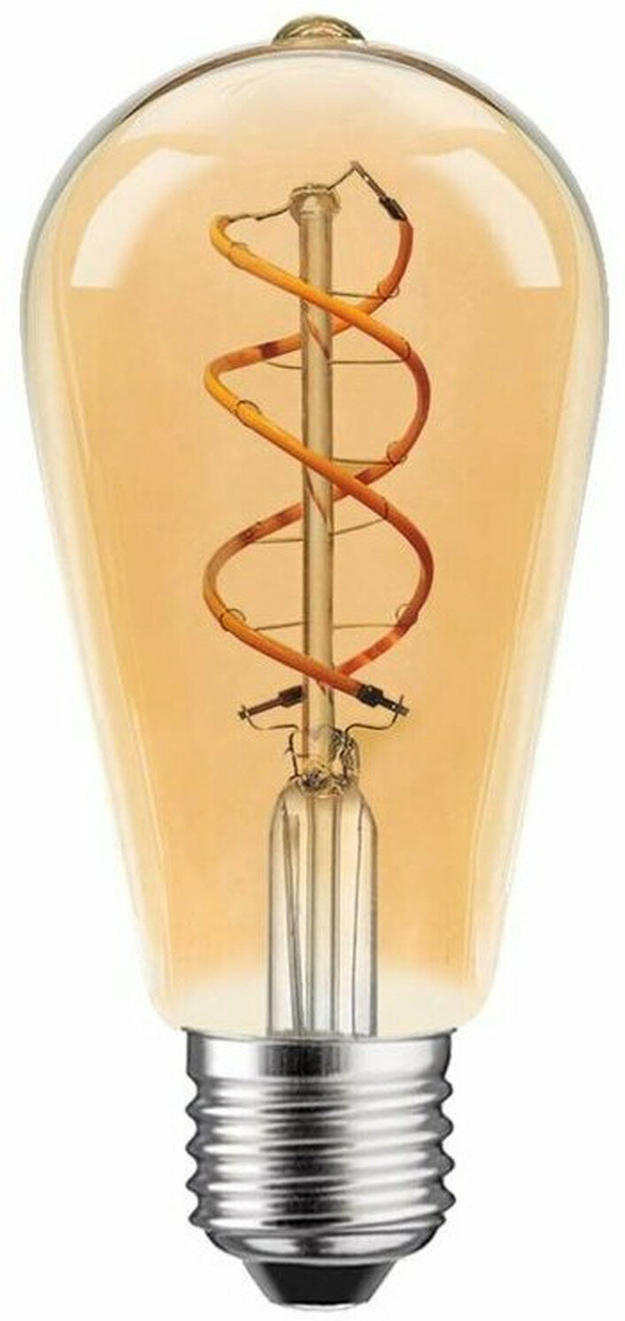 Лампа Gauss Filament ST64 6W 360lm 2400К Е27 golden flexible LED 1/10/40