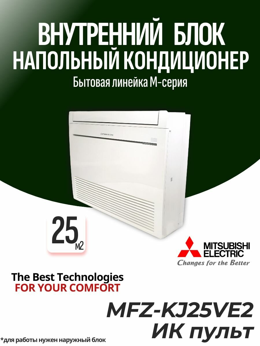 Mitsubishi Electric MFZ-KJ25VE2 Напольный внутренний блок инвертор до 25 кв. м