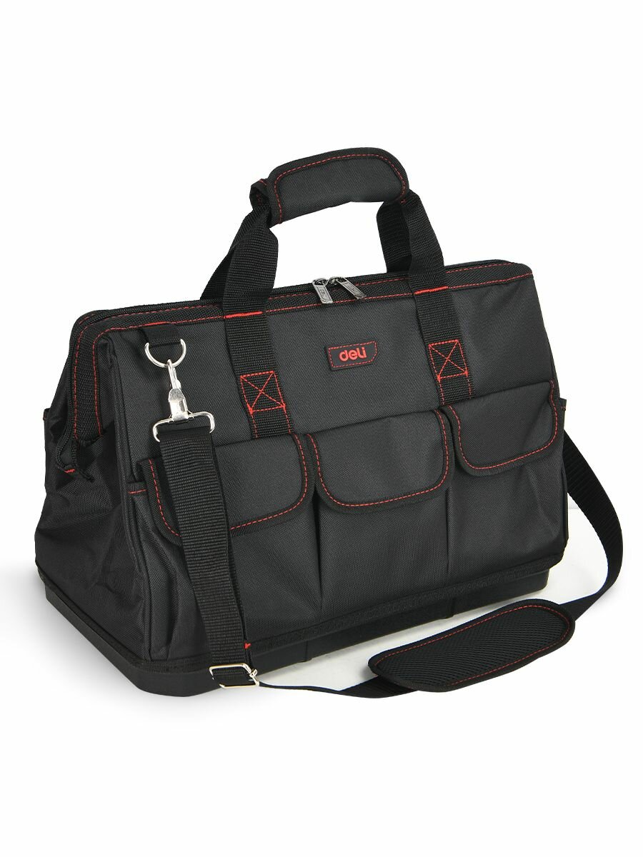 Сумка для инструментов с жестким пластиковым дном Deli "Black Edition" DL430901