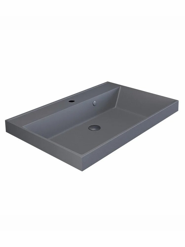 Мебельная раковина Uperwood Classic Quartz 70 из кварцевого композита раковина для ванной со сливом-переливом серая прямоугольная