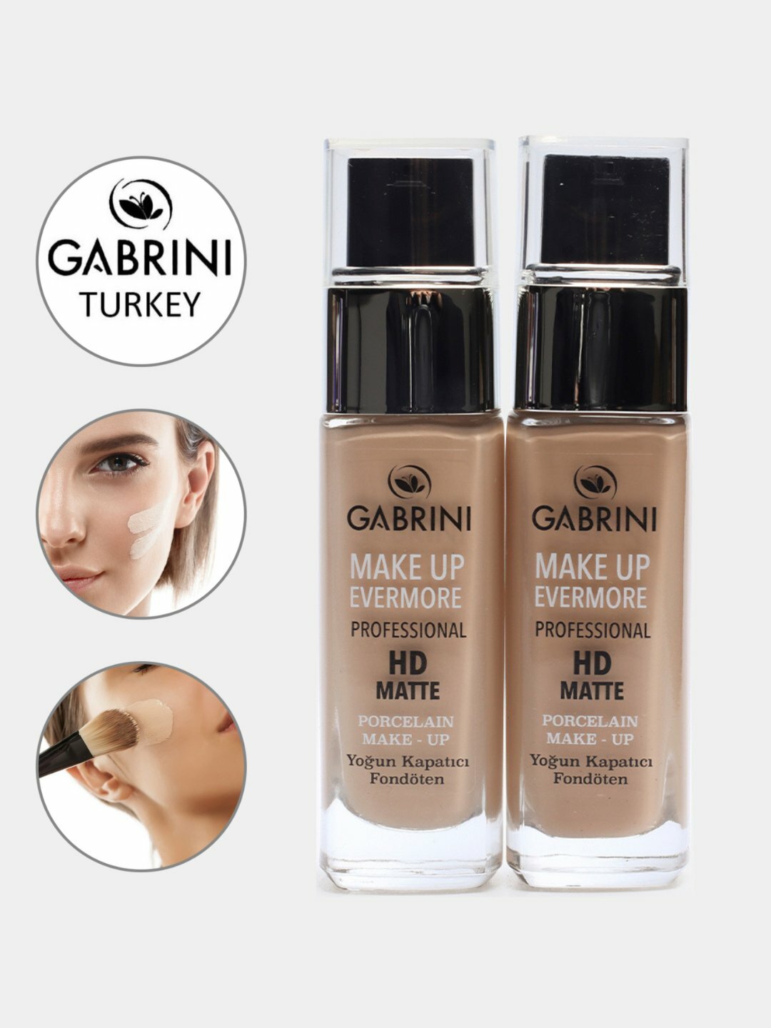 Тональный крем Gabrini HD Matte Evermore Professional, для всех типов кожи 30 ml. 02