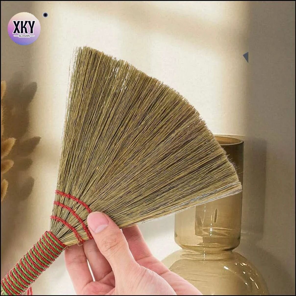 Маленький кухонный веник из мискантуса подходит для домашнего использования 1 шт