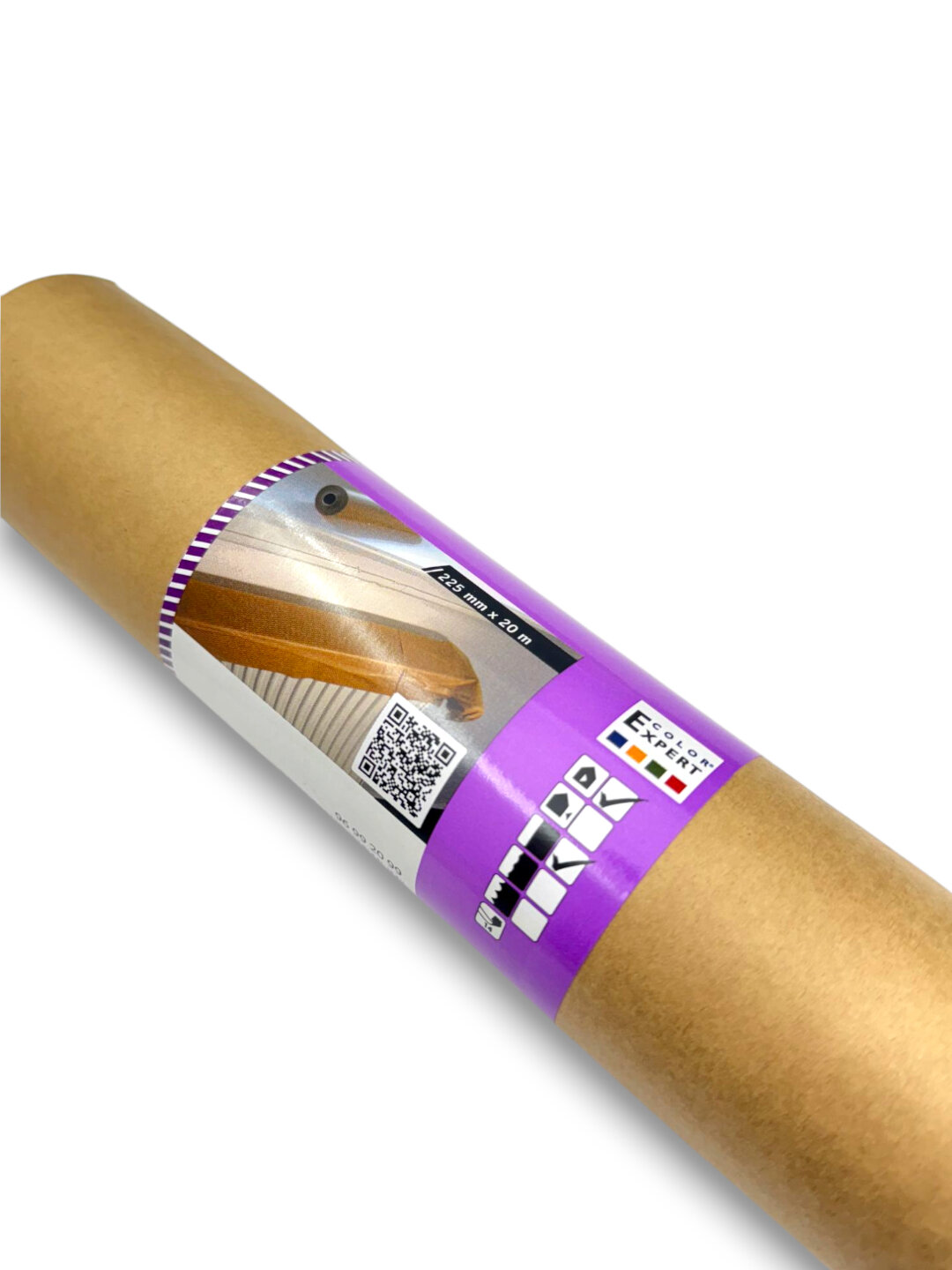 Малярный скотч 225 мм × 20 м для надёжной защиты поверхностей при покраске и отделочных работах — фото 1