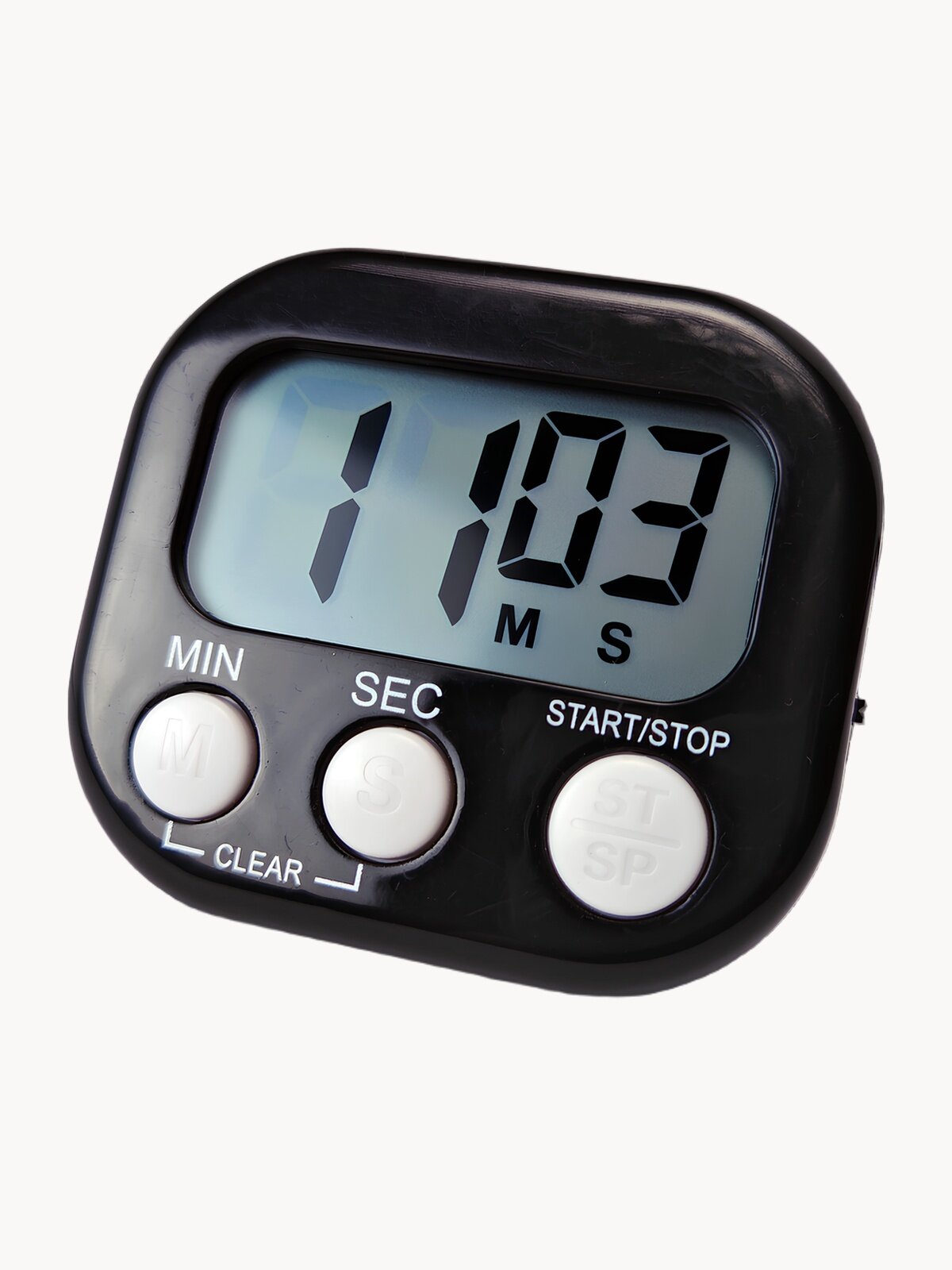 Таймер кухонный электронный с магнитом на холодильник, цвет: черный