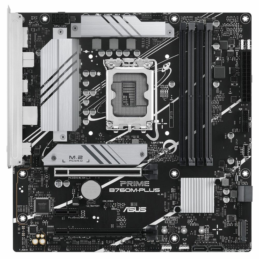Материнская плата ASUS PRIME B760M-PLUS LGA1700 mATX 4хDDR5 2xPCIEx16 PCIEx1 2xM.2 DP HDMI 2.5GLAN
