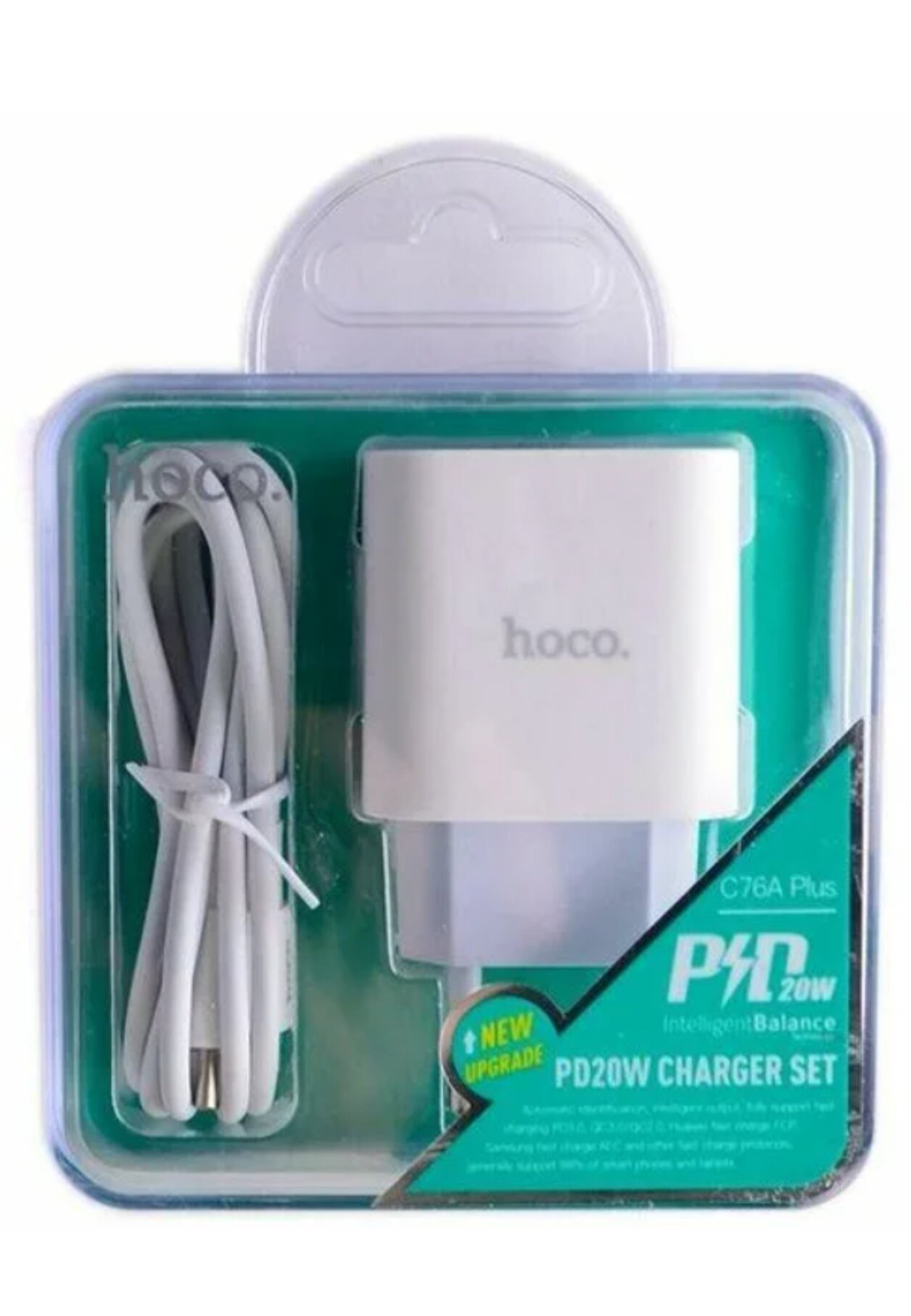 Блок питания сетевой 1 Type-C HOCO C76A Plus, Speed Source, 20Вт, QC3.0, PD3.0, цвет белый